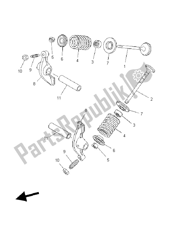 Tutte le parti per il Valvola del Yamaha TT R 110E 2011