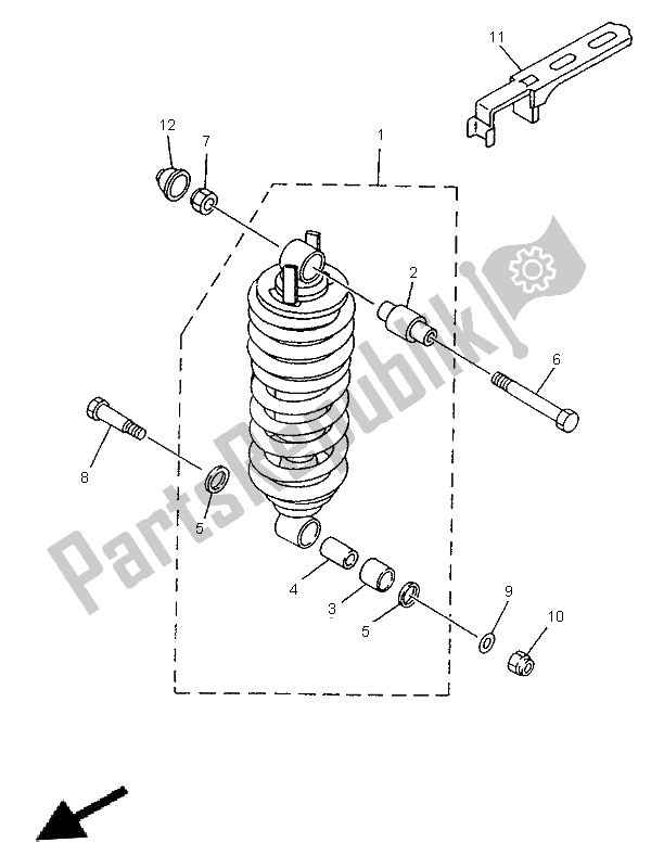 Todas las partes para Suspensión Trasera de Yamaha TDM 850 1996