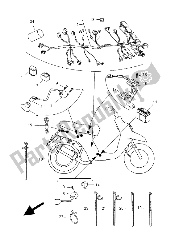 Tutte le parti per il Elettrico 2 del Yamaha CW 50N 2013