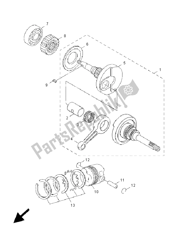 All parts for the Crankshaft & Piston of the Yamaha XF 50 4T Giggle 2009