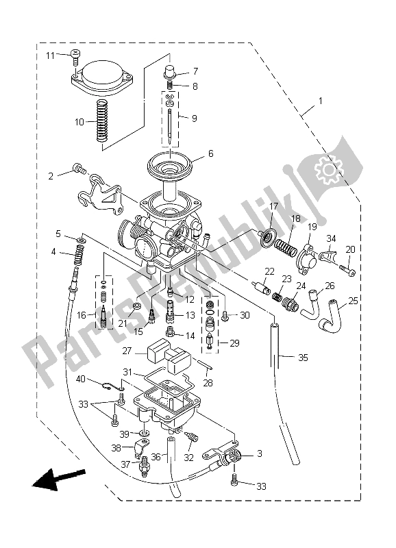 All parts for the Carburetor of the Yamaha TW 125 2004