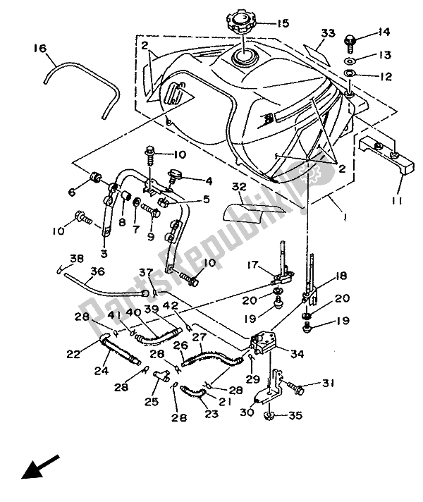 Tutte le parti per il Serbatoio Di Carburante del Yamaha XTZ 750 Supertenere 1993