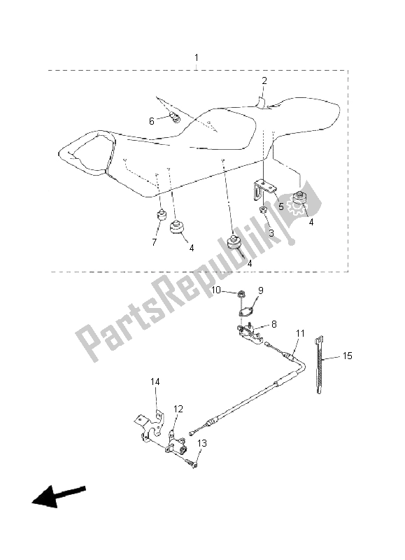 All parts for the Seat of the Yamaha FZ6 SS Fazer 600 2006