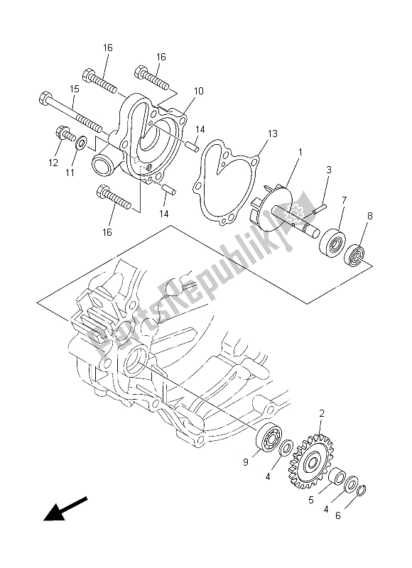 Tutte le parti per il Pompa Dell'acqua del Yamaha YZ 125 2015