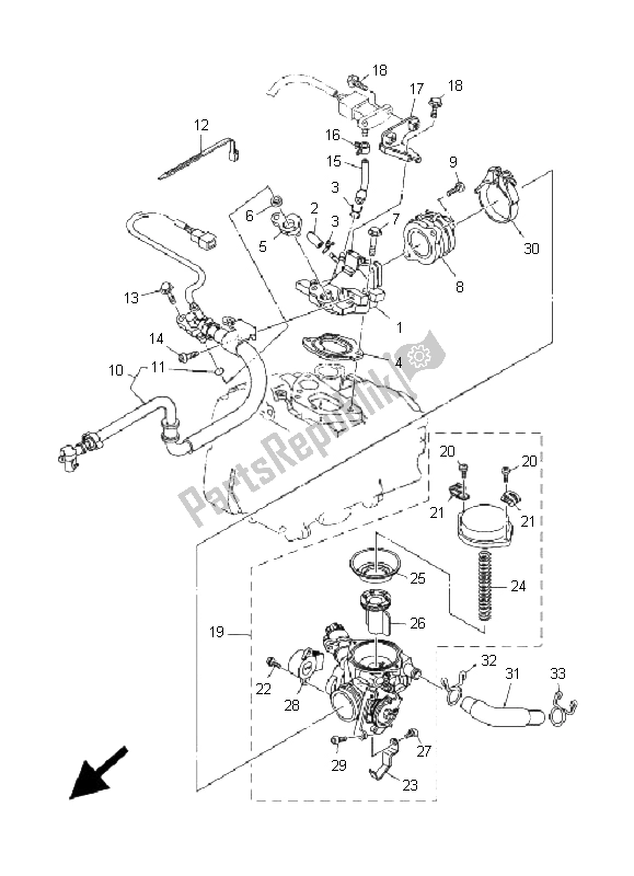 All parts for the Intake of the Yamaha YP 400 Majesty 2006