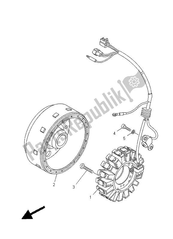 All parts for the Generator of the Yamaha XT 660R 2010