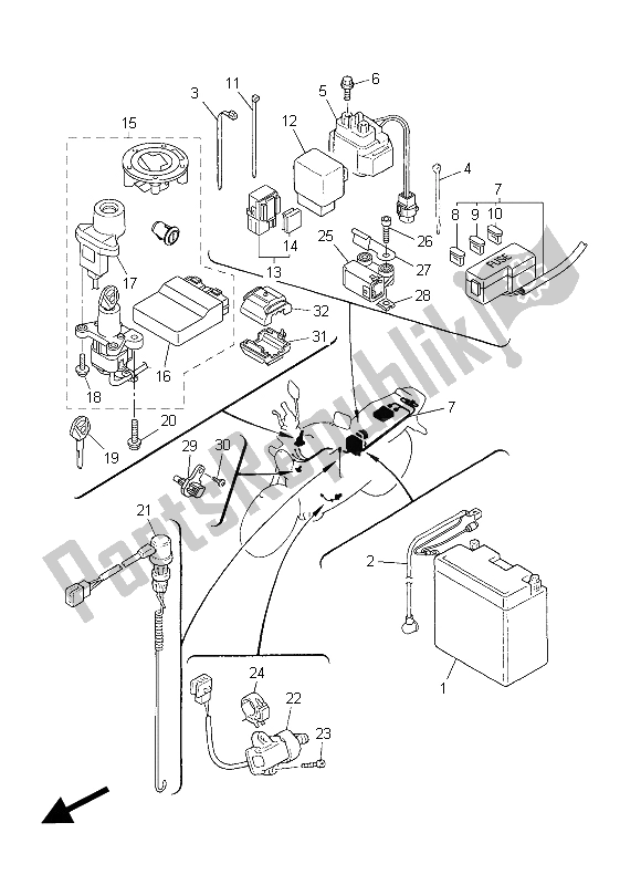 Tutte le parti per il Elettrico 2 del Yamaha XJR 1300C 2015