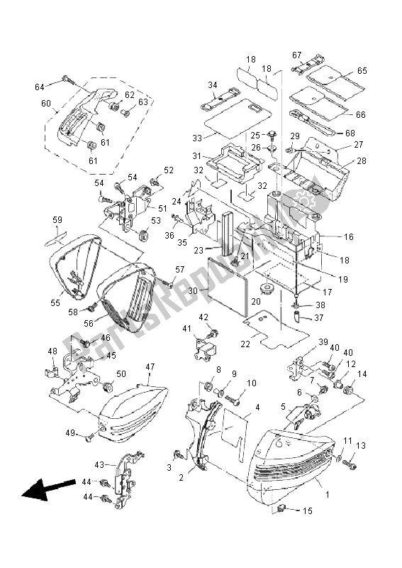 Todas las partes para Cubierta Lateral de Yamaha XV 1900A 2011