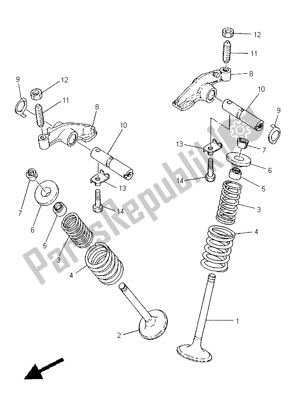 All parts for the Valve of the Yamaha SR 400 2014