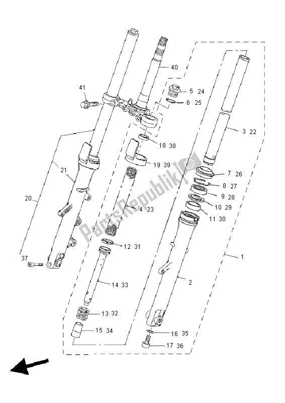 Tutte le parti per il Forcella Anteriore del Yamaha YBR 250 2011