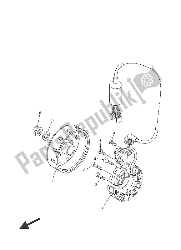 All parts for the Generator of the Yamaha MW 125A 2016