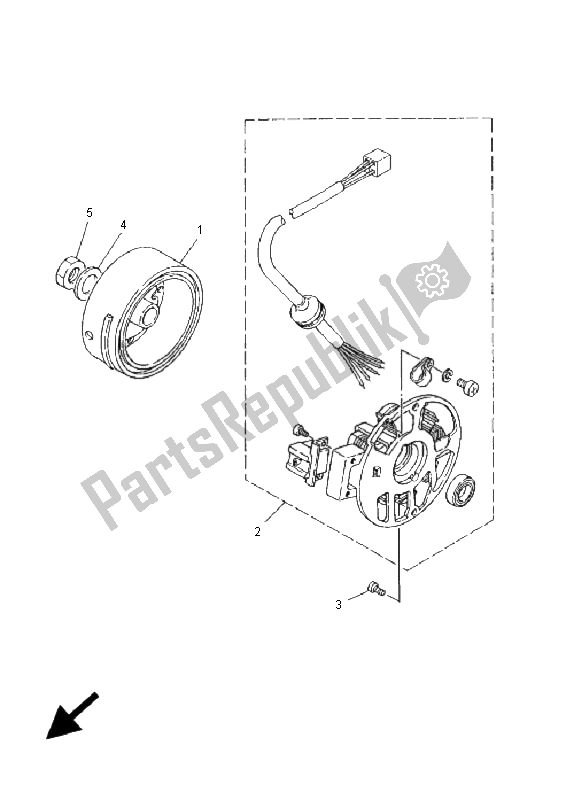 All parts for the Generator of the Yamaha YN 50R Neos 2009