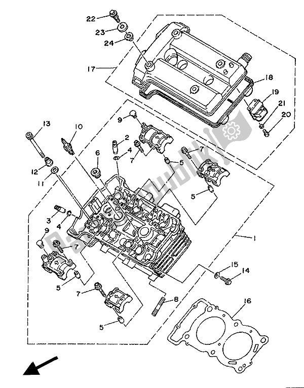 Todas las partes para Cabeza De Cilindro de Yamaha TDM 850 1991