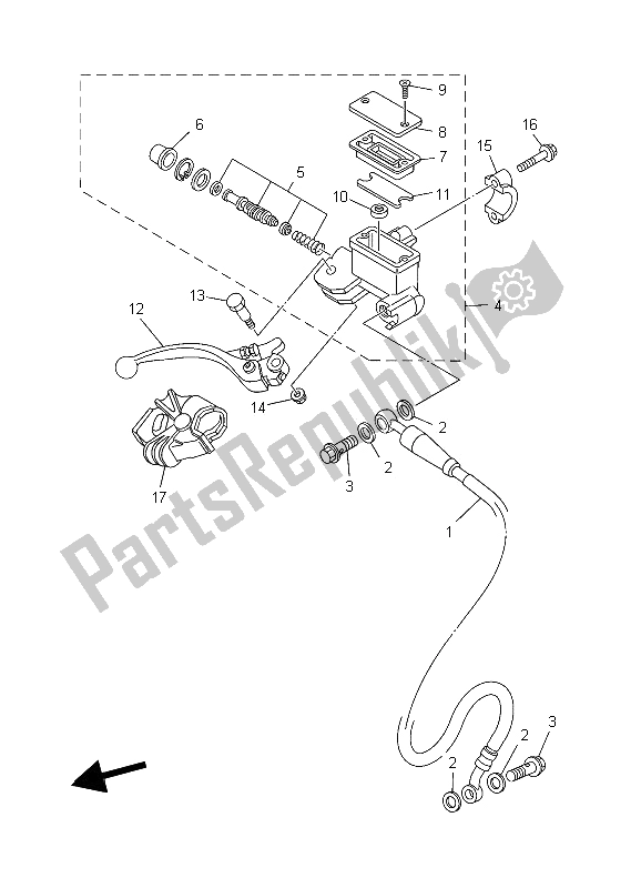 Todas las partes para Cilindro Maestro Delantero de Yamaha YZ 250 2006