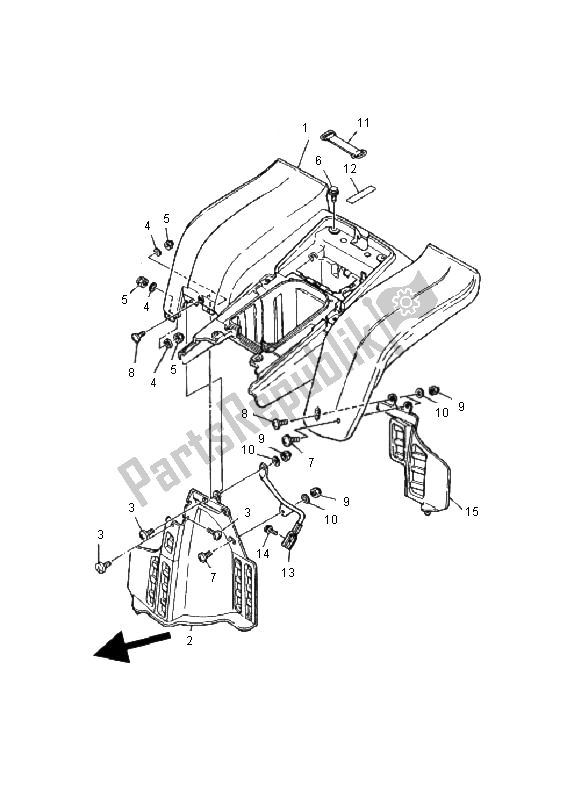 All parts for the Rear Fender of the Yamaha YFS 200 Blaster 2001