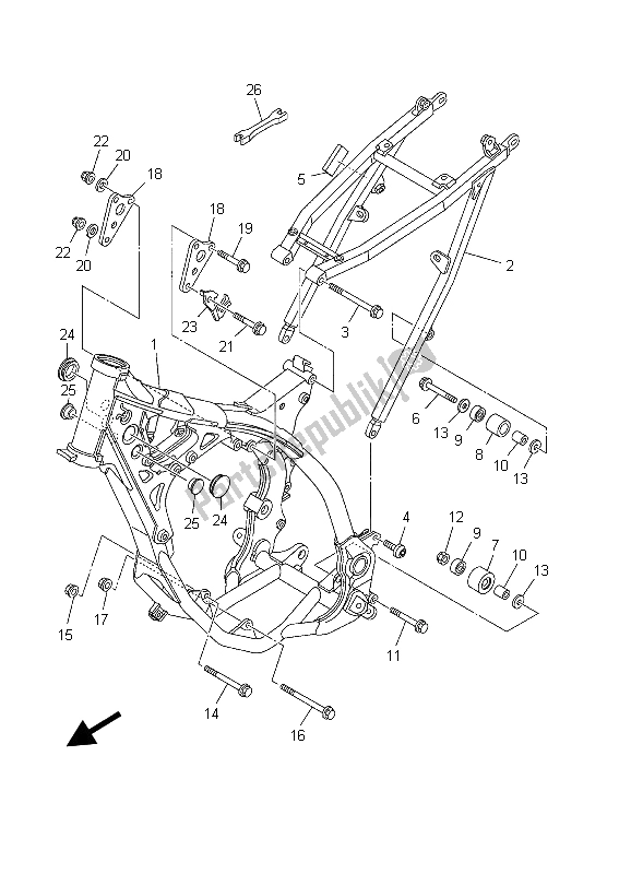 Toutes les pièces pour le Cadre du Yamaha YZ 125 2003