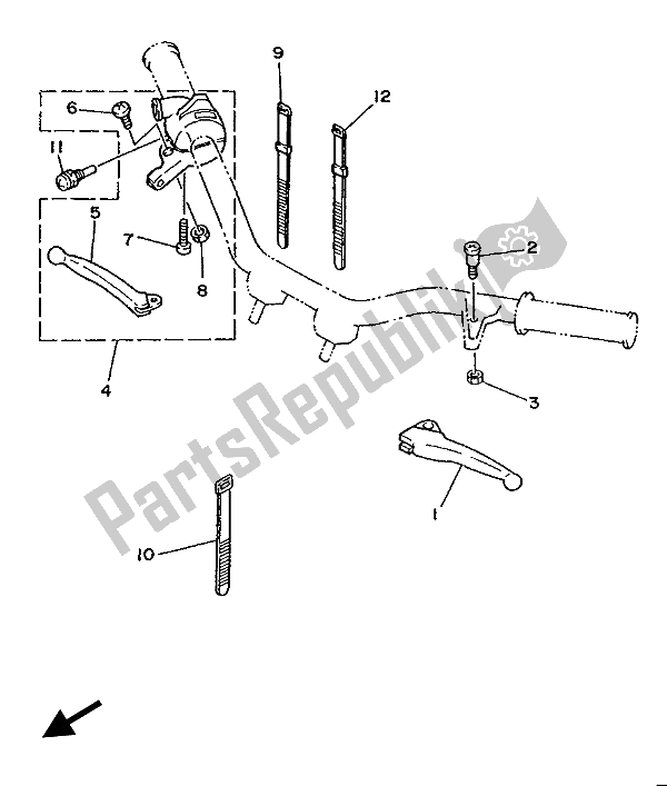 Tutte le parti per il Impugnatura Interruttore E Leva del Yamaha PW 50 1988