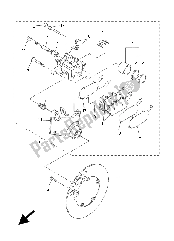 Toutes les pièces pour le étrier De Frein Arrière du Yamaha FZ1 S Fazer 1000 2008