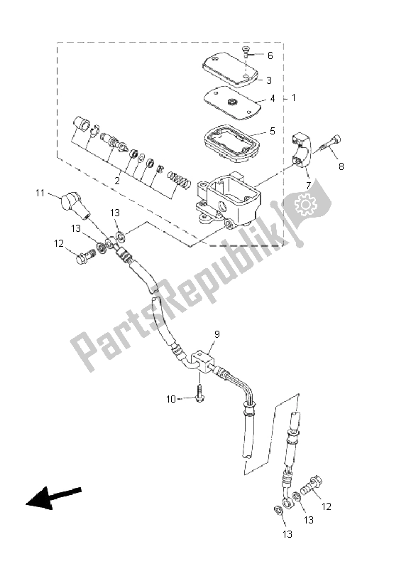All parts for the Front Master Cylinder of the Yamaha XVS 950A 2011