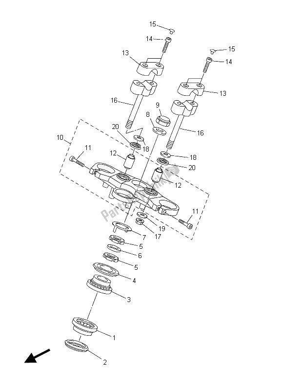 Todas las partes para Direccion de Yamaha FZ8 N 800 2015