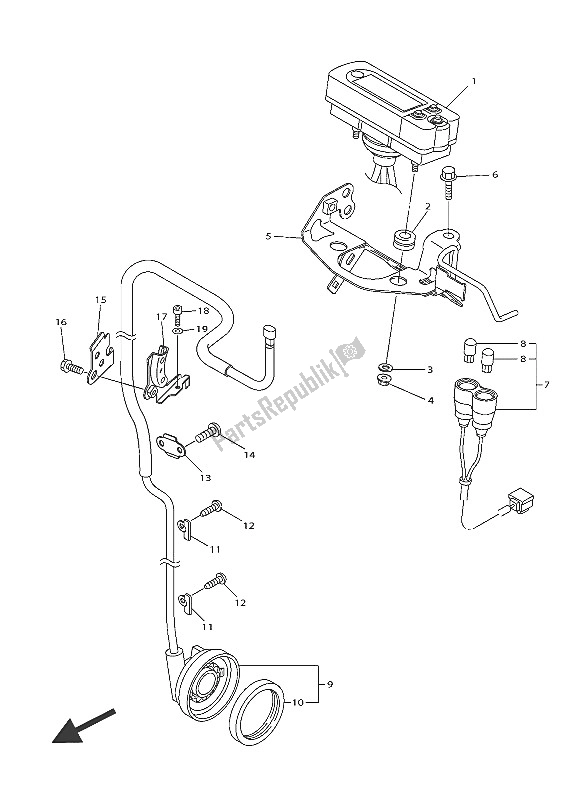 All parts for the Meter of the Yamaha WR 450F 2016