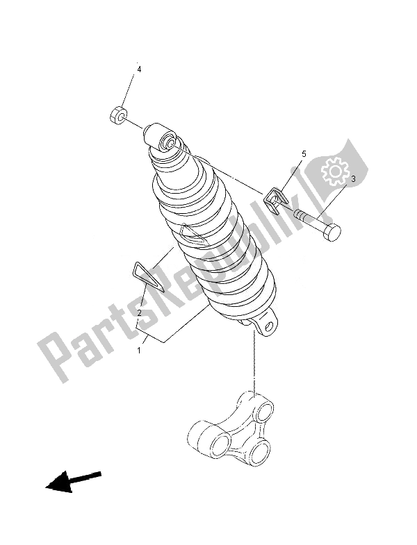 All parts for the Rear Suspension of the Yamaha XT 660R 2007