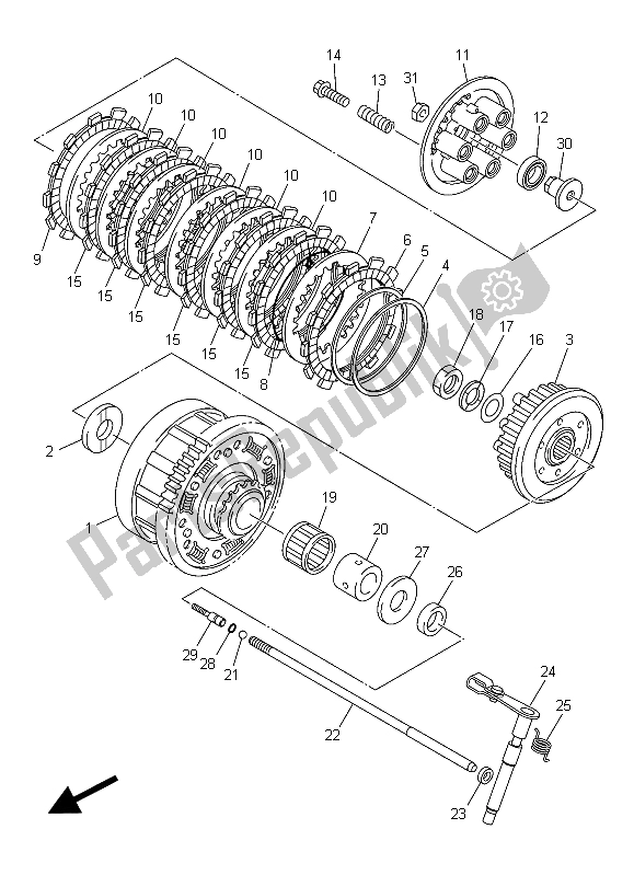 Todas las partes para Embrague de Yamaha XJ6N 600 2015