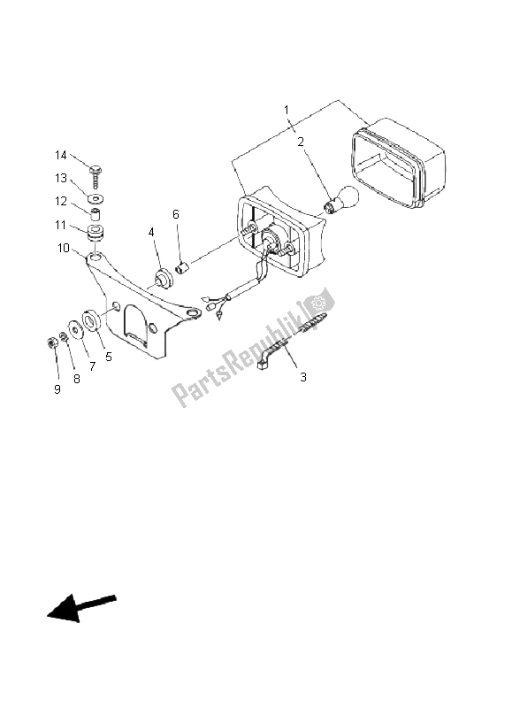 All parts for the Taillight of the Yamaha YFM 125 Grizzly 2004