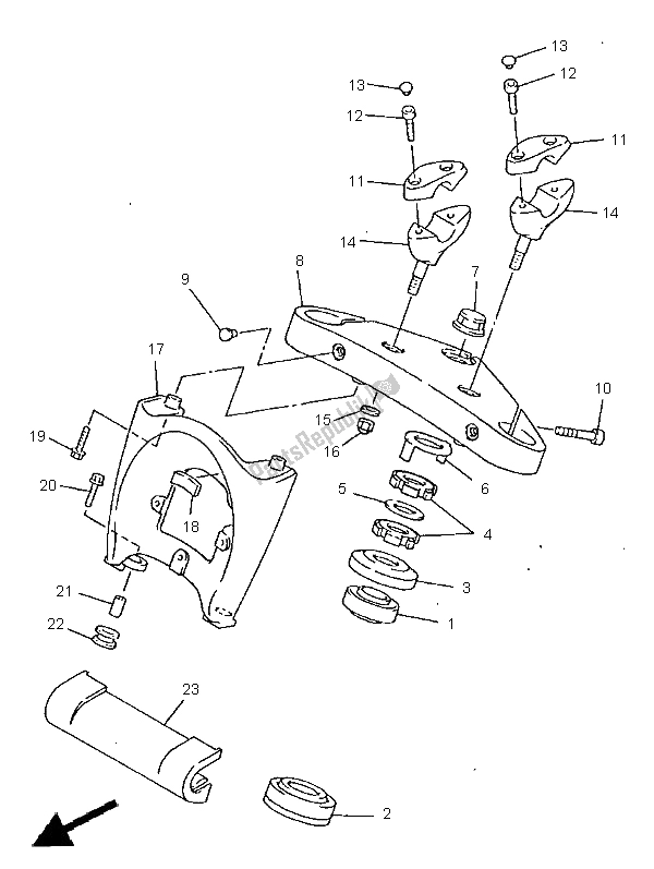 Todas las partes para Direccion de Yamaha XVZ 1300A Royalstar 1998