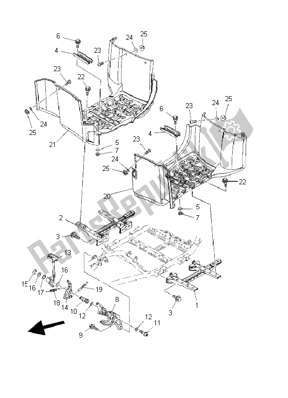 Todas las partes para Soporte Y Reposapiés de Yamaha YFM 660F Grizzly 2003