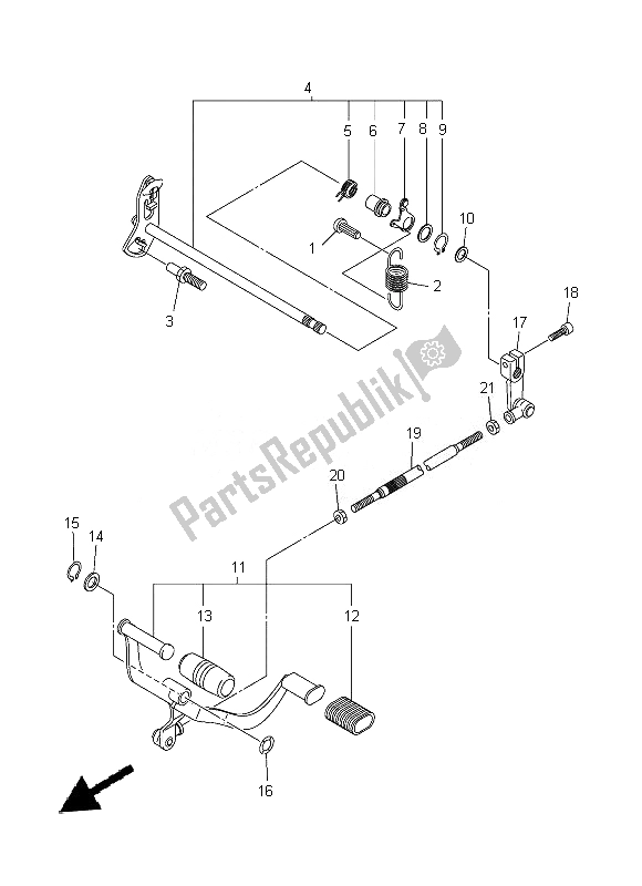 Toutes les pièces pour le Arbre De Changement du Yamaha XVS 1300A 2014