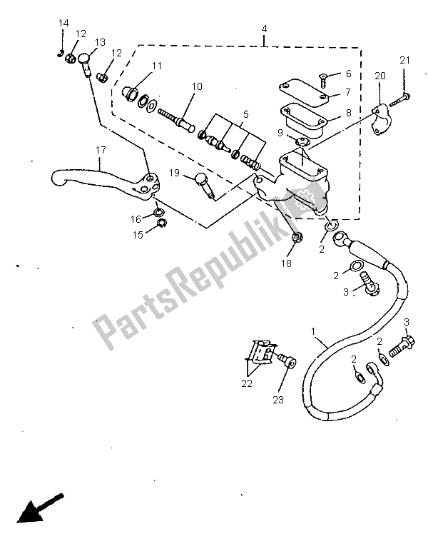 Wszystkie części do Przedni Cylinder G?ówny Yamaha WR 400F 1998