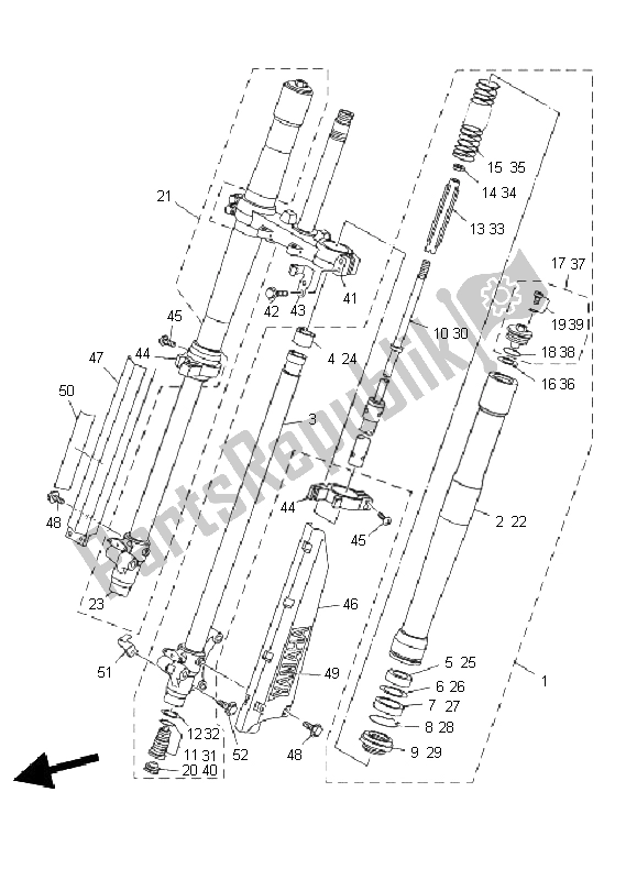 Tutte le parti per il Forcella Anteriore del Yamaha YZ 85 SW LW 2011