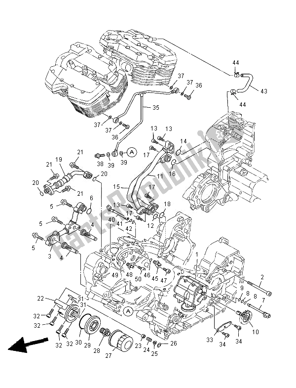 All parts for the Oil Pump of the Yamaha XV 1900A Midnight Star 2007