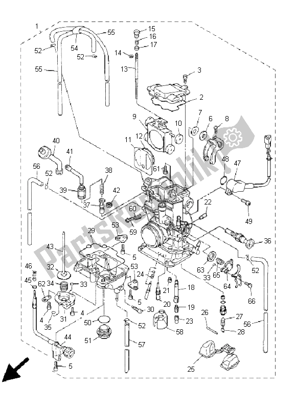 Todas las partes para Carburador de Yamaha WR 450F 2005