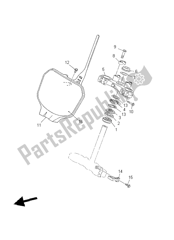 Tutte le parti per il Timone del Yamaha YZ 426F 2002