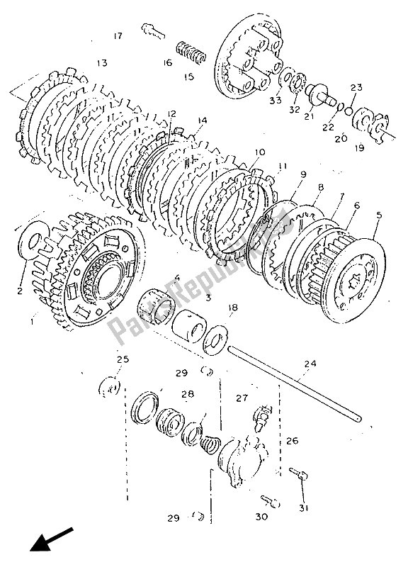 Todas las partes para Embrague de Yamaha FZ 750 Genesis 1990