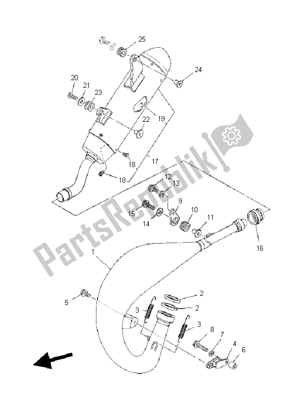 Tutte le parti per il Scarico del Yamaha YZ 125 2011