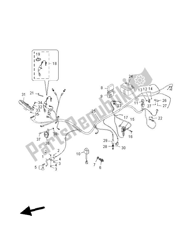 Todas las partes para Eléctrico 2 de Yamaha XT 125X 2007
