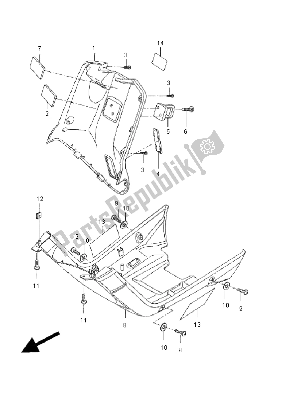 Tutte le parti per il Scudo Per Le Gambe del Yamaha CW 50 2011