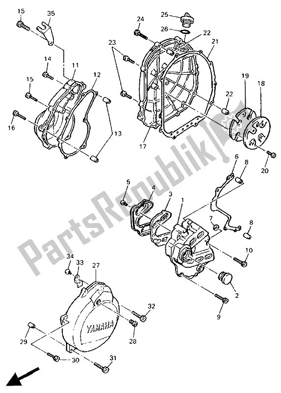 Wszystkie części do Pokrywa Skrzyni Korbowej 1 Yamaha FZR 600R 1994