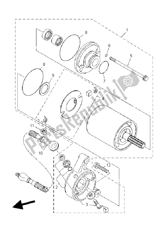 Toutes les pièces pour le Demarreur du Yamaha YFM 350R 2011