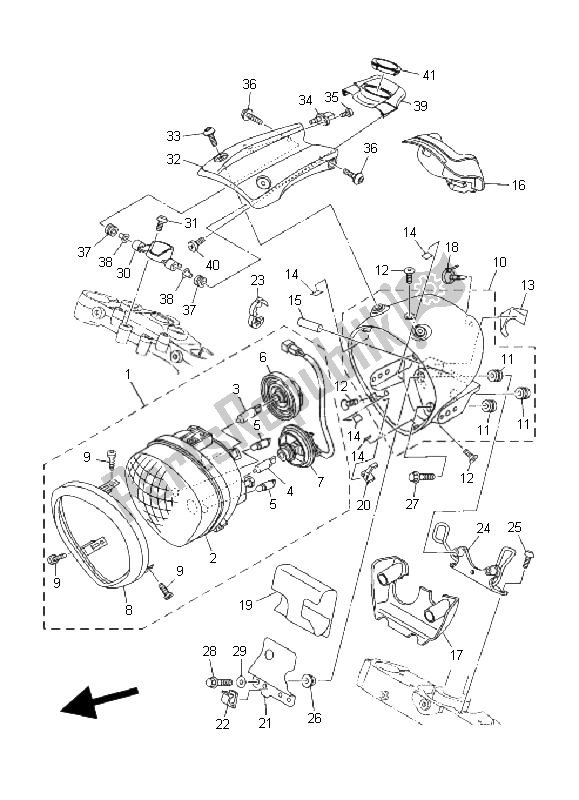 Todas las partes para Faro de Yamaha XV 1900A Midnight Star 2008