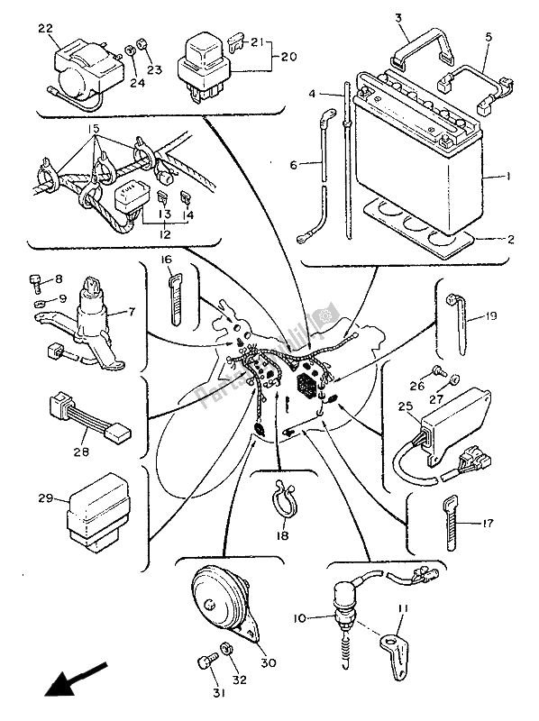 All parts for the Electrical 2 of the Yamaha V MAX 12 1200 1992