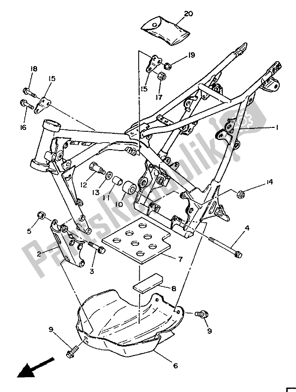 Todas as partes de Quadro, Armação do Yamaha TY 250S 1988