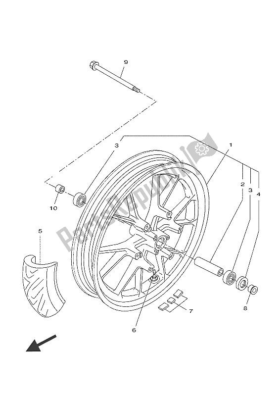 Tutte le parti per il Ruota Anteriore (mwm4) del Yamaha MT 125 2016