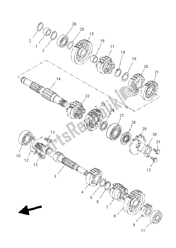 All parts for the Transmission of the Yamaha WR 125X 2011