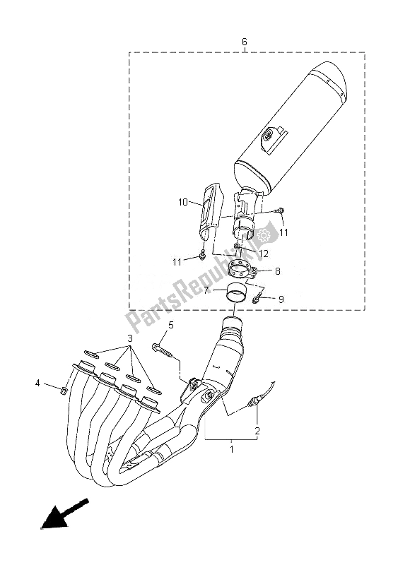 Tutte le parti per il Scarico del Yamaha FZ8 N 800 2014