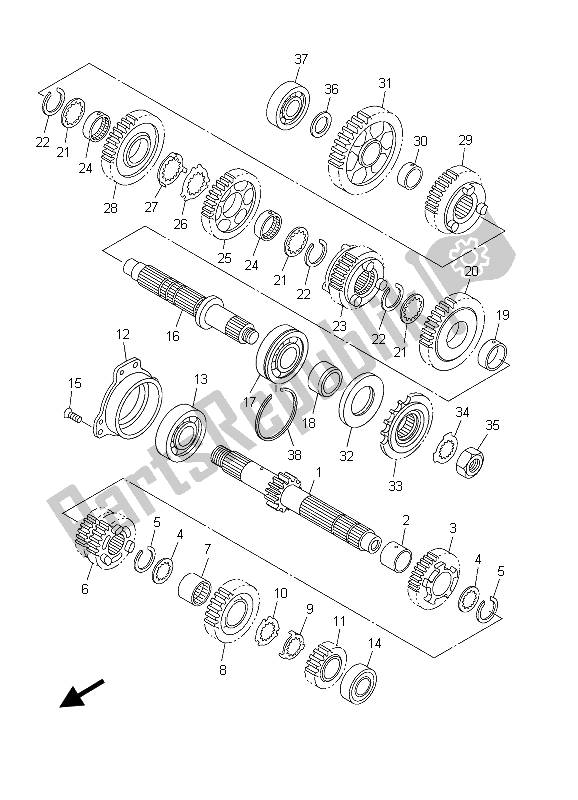 All parts for the Transmission of the Yamaha YZF R6 600 2003