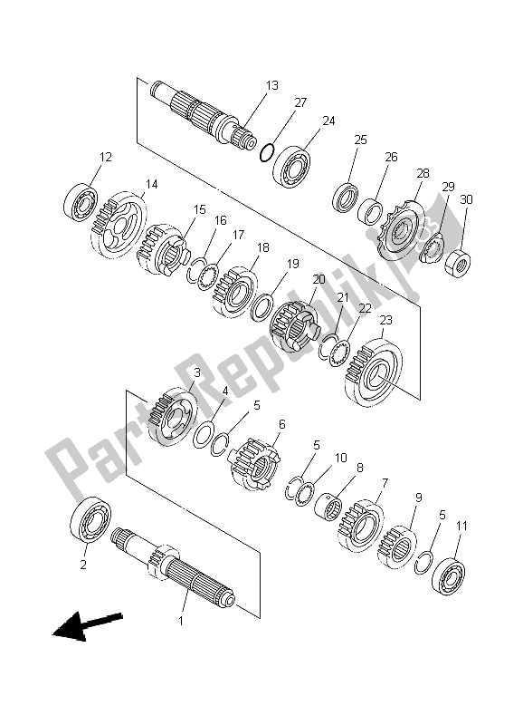 Todas las partes para Transmisión de Yamaha YZ 250 2009